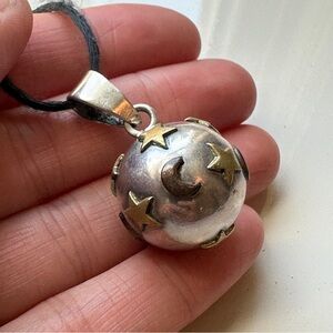 TAXCO Mexican 925 sterling silver chime harmony ball pendant celestial star moon